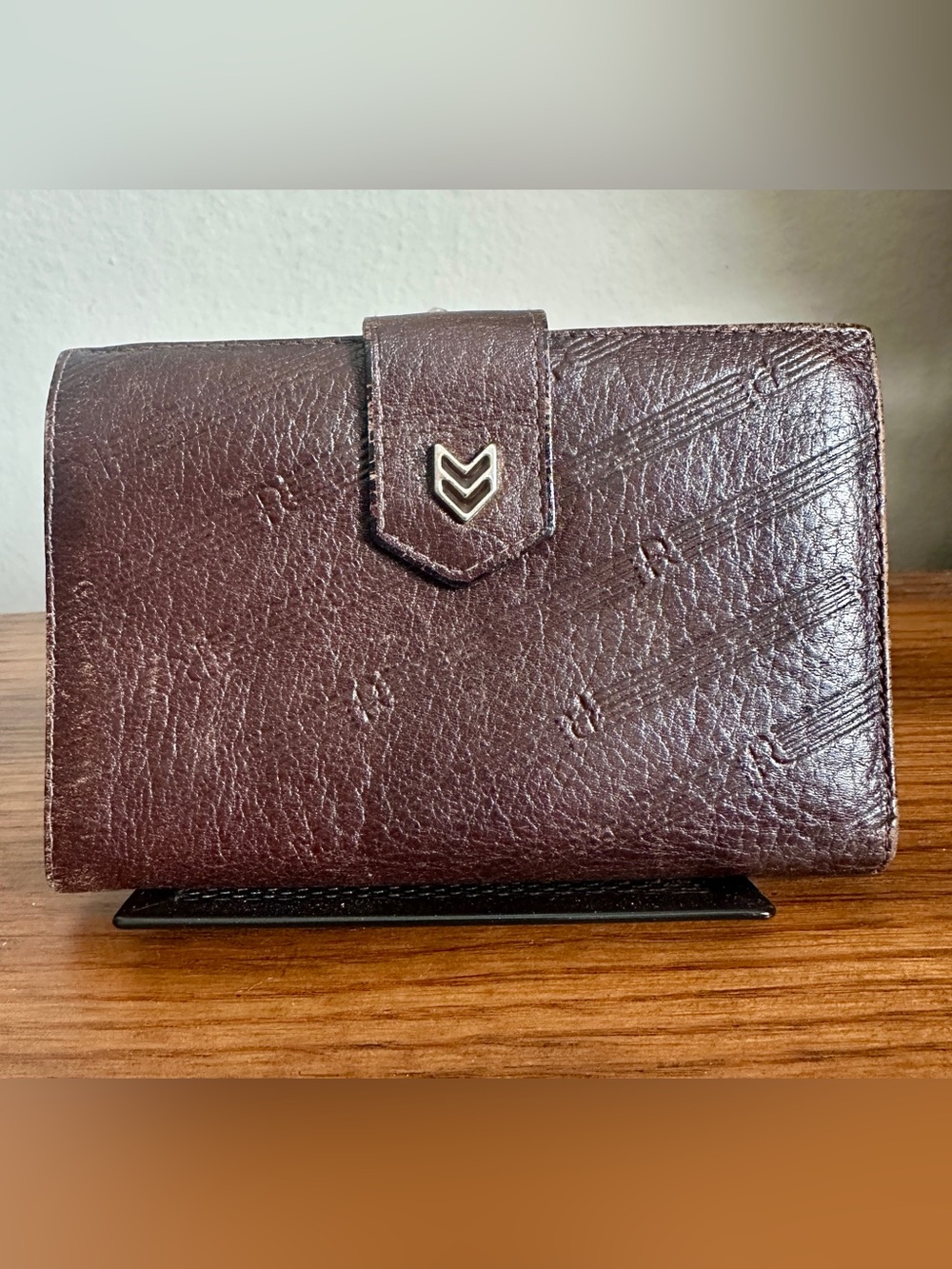 Vintage Rolfs Bufalo Brown Soft Leather 5.5x4 Kiss Lock French Clutch Wallet